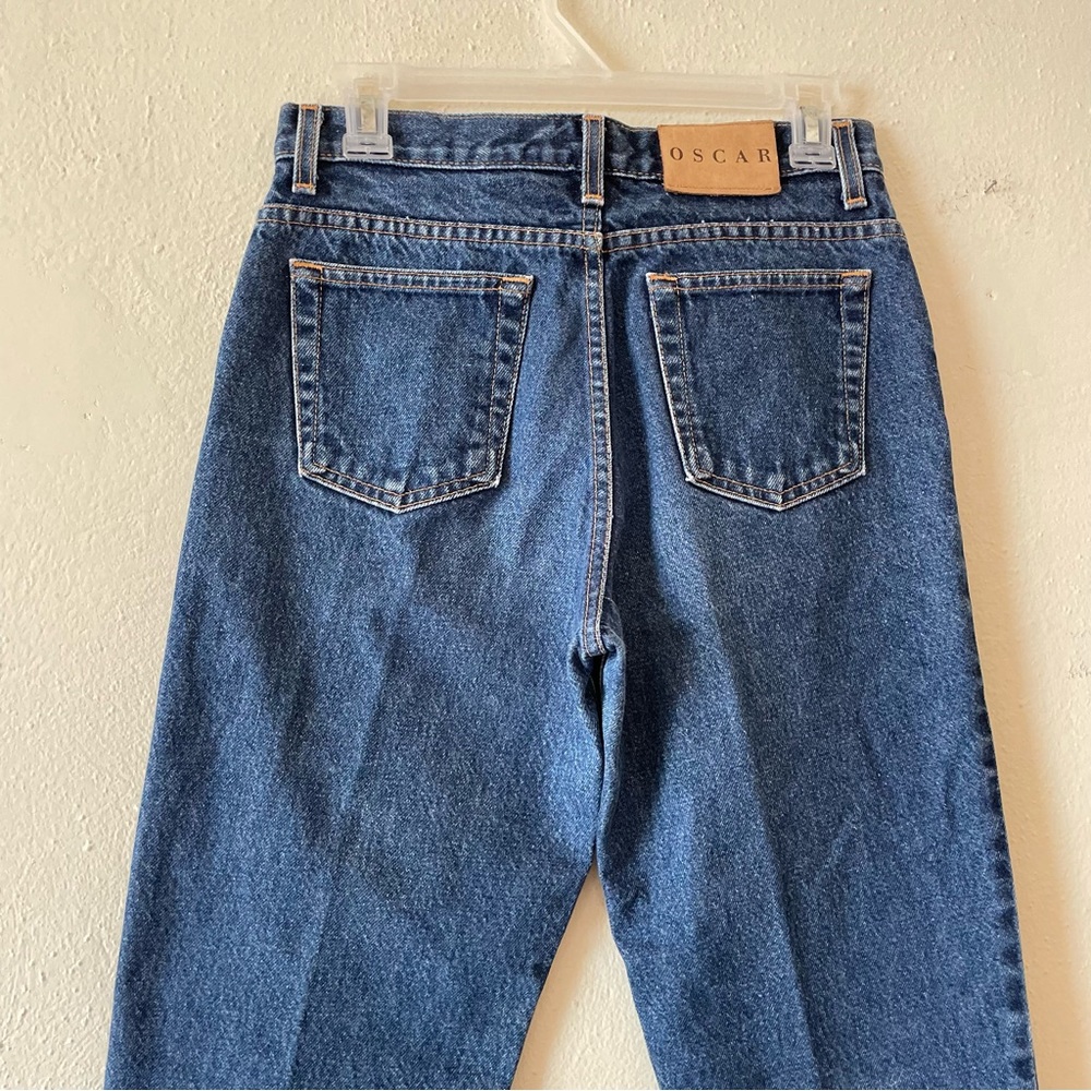 Vintage Oscar de la Renta mom jeans size 28 high waisted medium wash 90s rigid - Picture 2 of 11